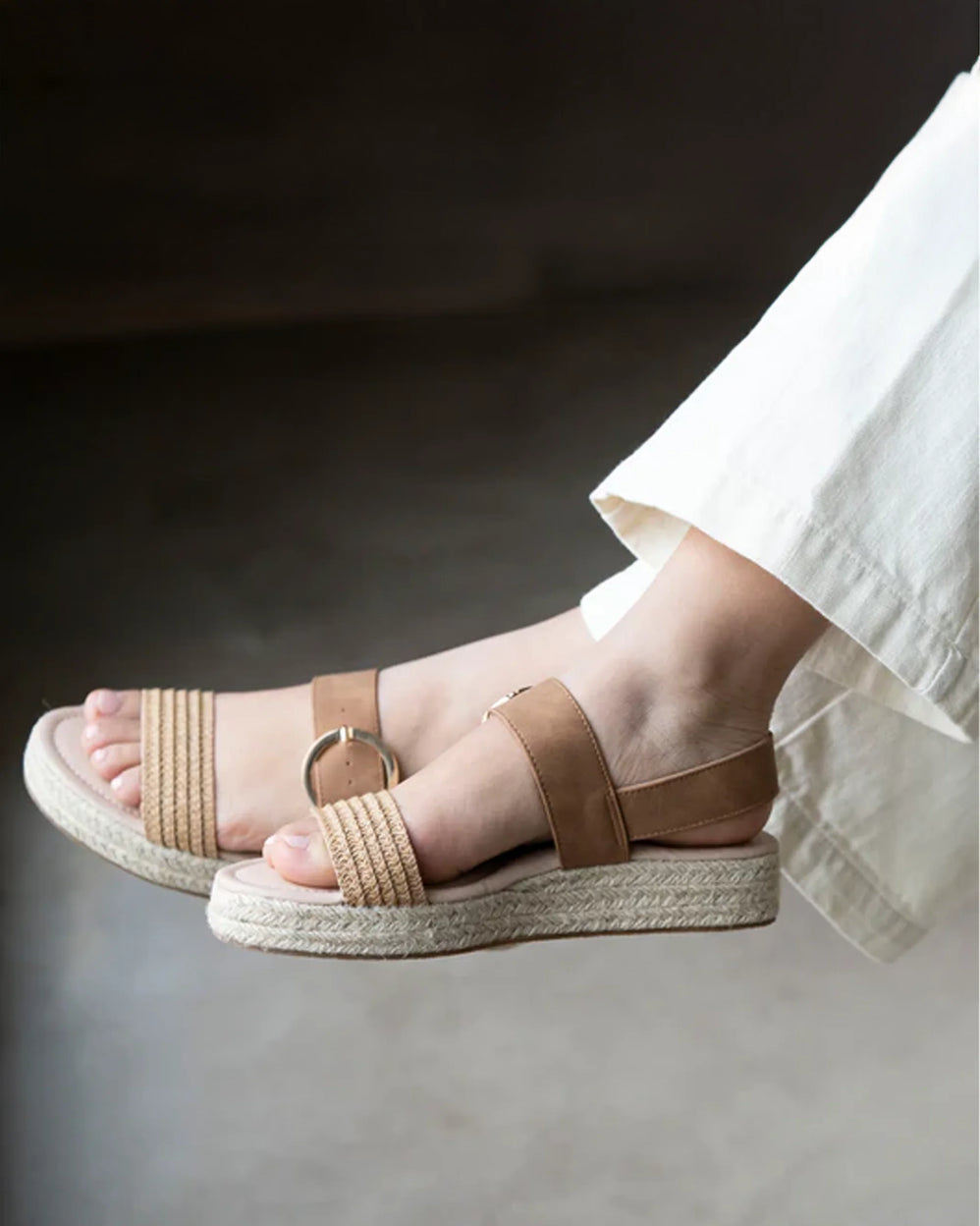 Sandales Femme Tressées Camel - Isotoner