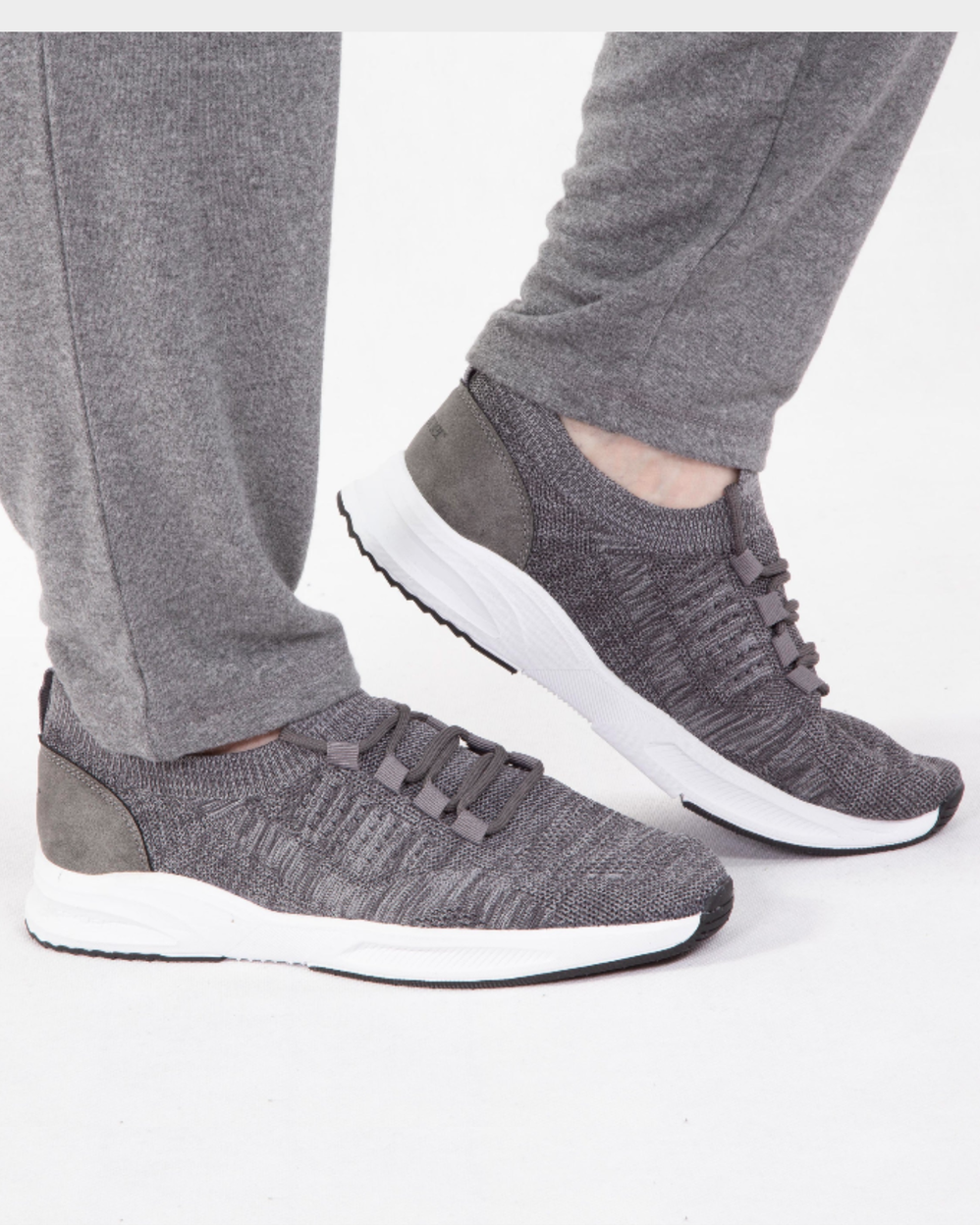 Baskets Confort Homme slip-on à lacets Gris - Isotoner
