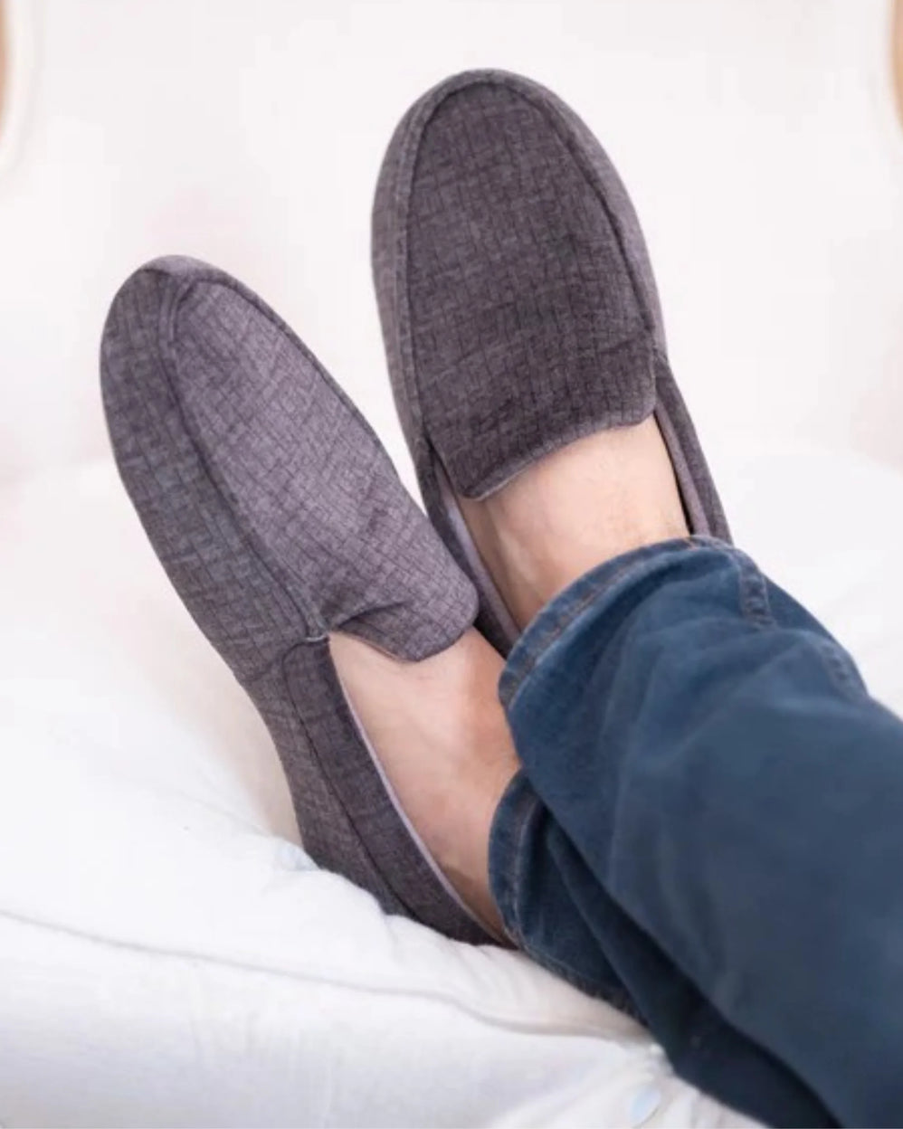 Chaussons mocassins Homme semelle souple Gris - Isotoner