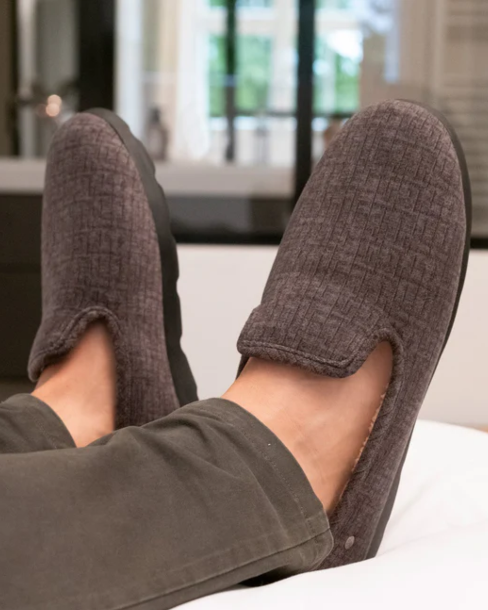 Chaussons charentaises Homme Gris - Isotoner