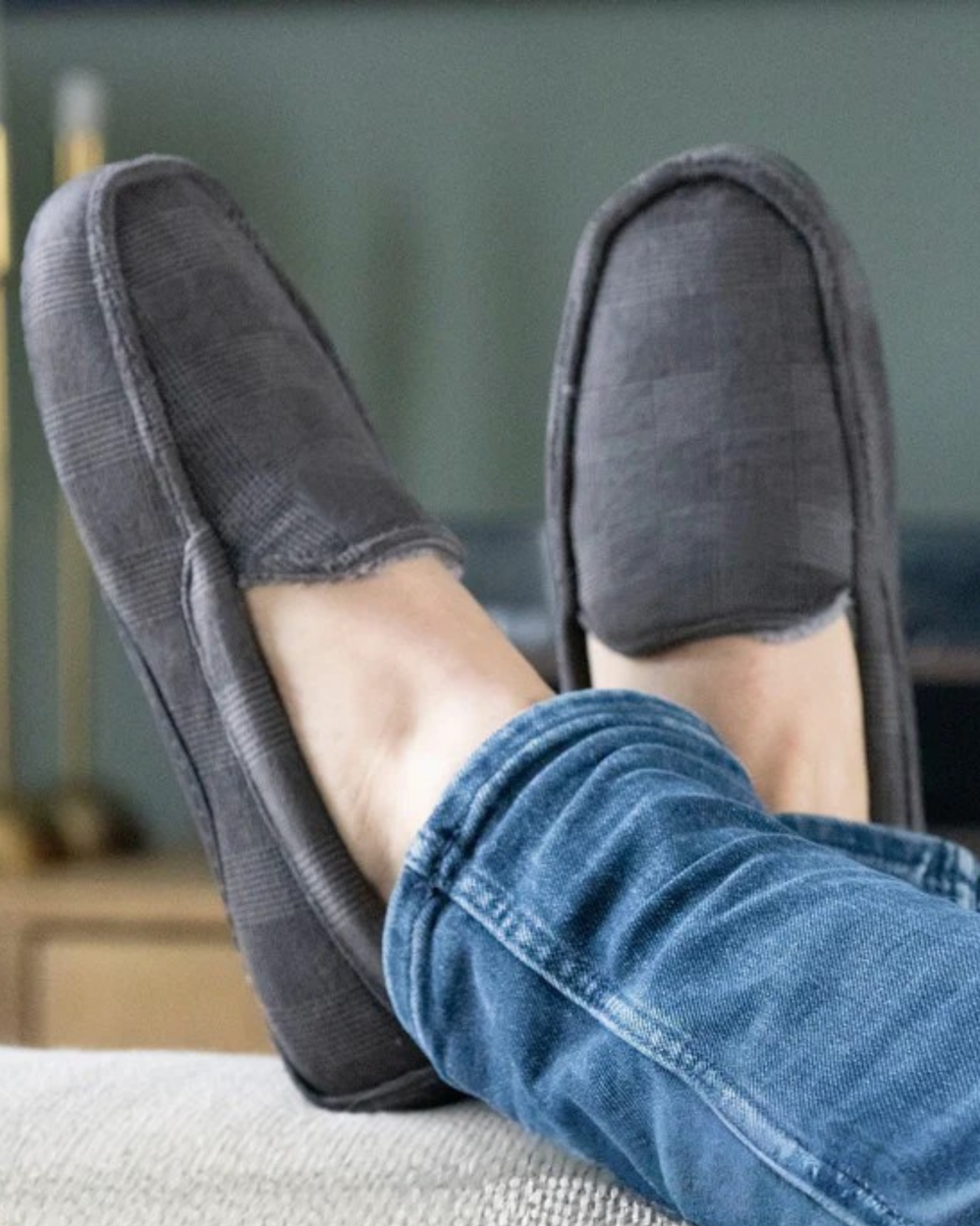 Chaussons mocassins Homme Gris - Isotoner