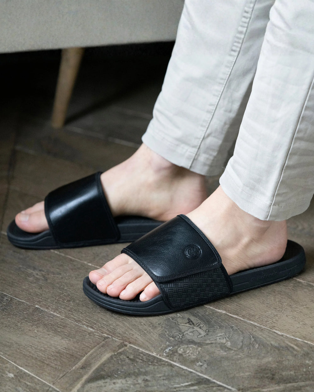 Mules claquettes Homme scratch Noir - Isotoner