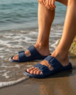 Mules claquettes Homme ajustable Marine