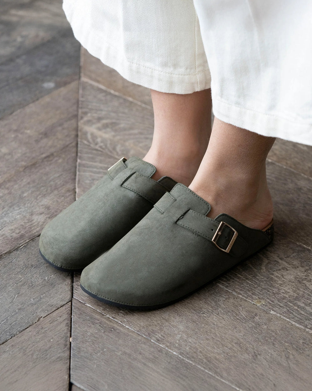 Mules Sabots confort Femme Kaki - Isotoner