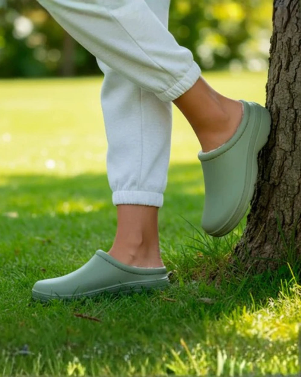 Sabots de jardin Femme fourrés Kaki - Isotoner