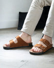 Chaussons sandales Homme confort Camel