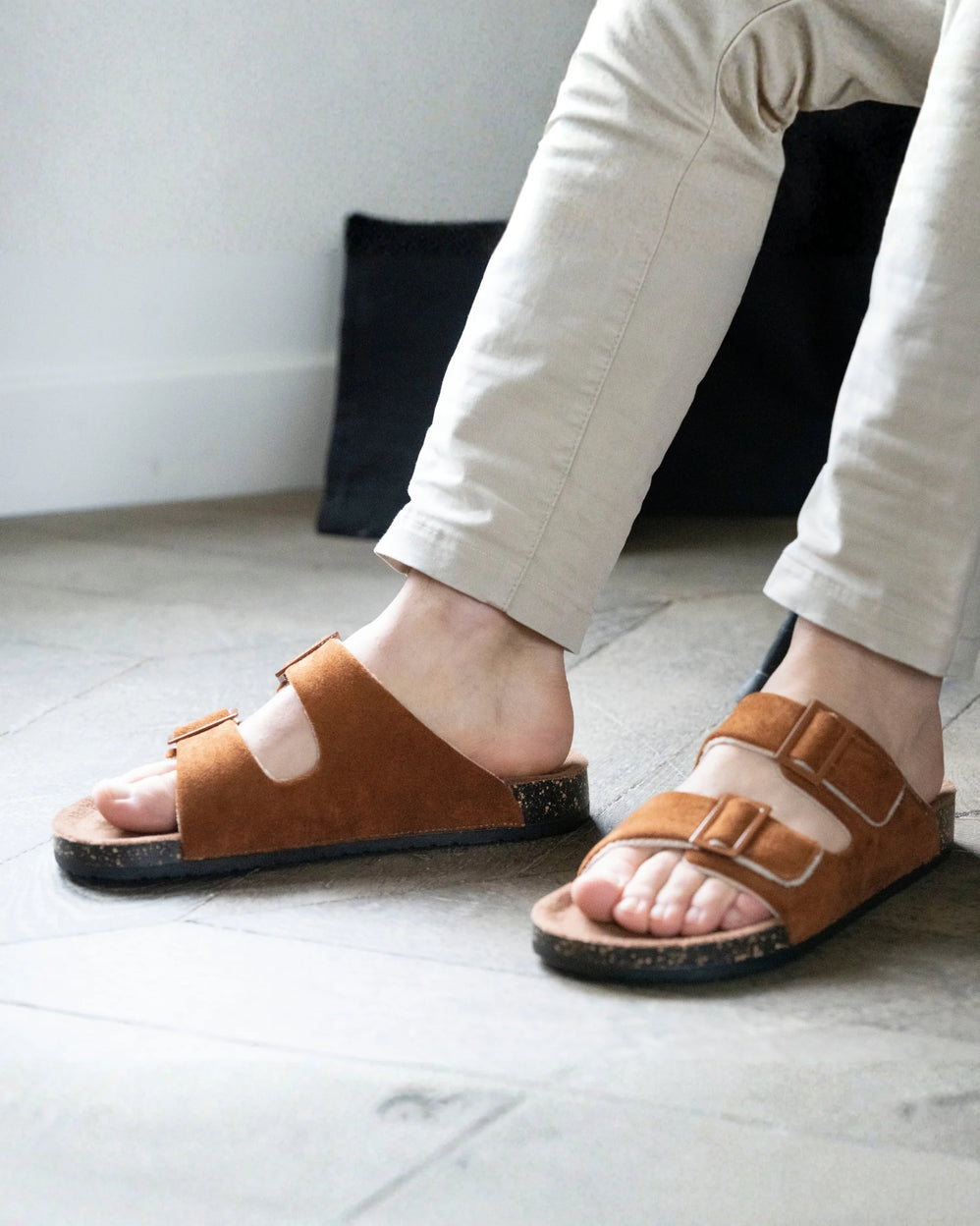 Chaussons sandales Homme confort Camel - Isotoner