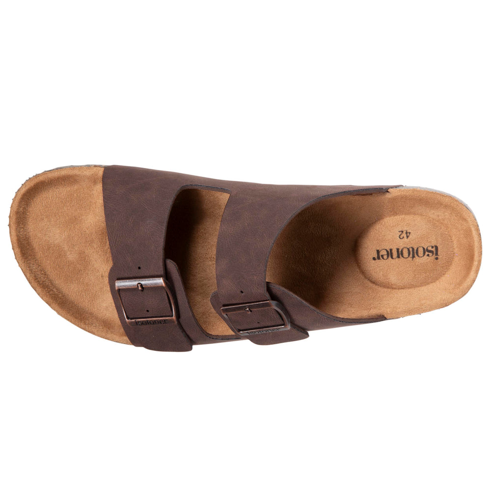 Mules sandales Homme double bride Chocolat - Isotoner