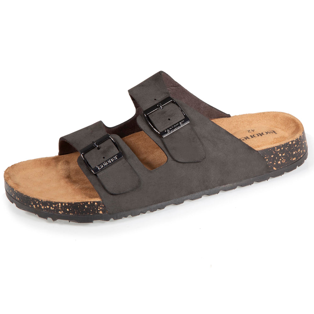 Mules sandales Homme double bride Gris - Isotoner