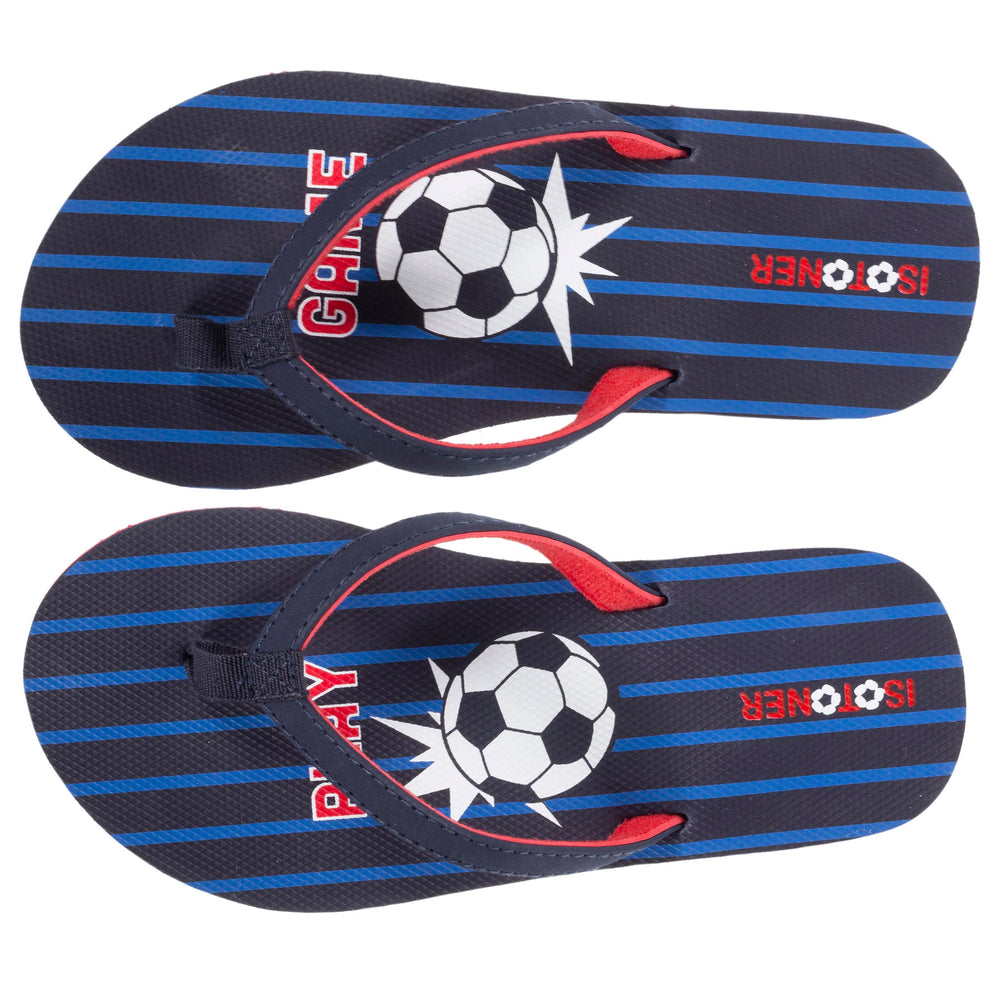 Tongs Enfant Football Marine - Isotoner