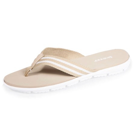 Tongs sport Femme confort tige rayure Beige - Isotoner