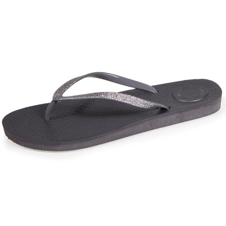Tongs Femme unie paillettes Gris - Isotoner