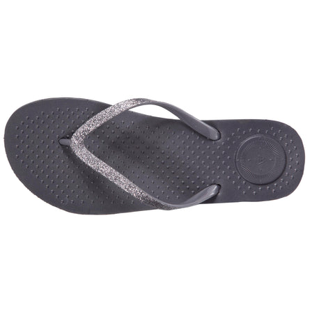 Tongs Femme unie paillettes Gris - Isotoner