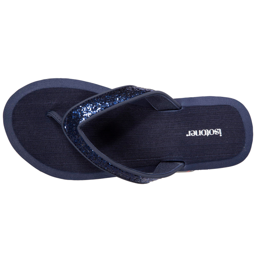 Tongs Femme confort YOGA à perles Marine - Isotoner