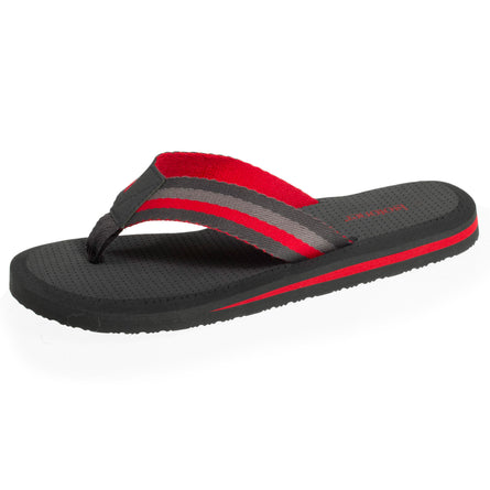 Tongs Homme tige large rayure Kaki - Isotoner