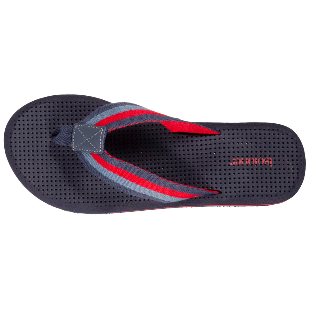 Tongs tige large Homme rayure Marine - Isotoner