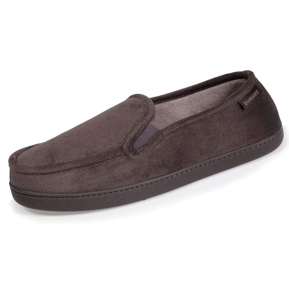Chaussons mocassins Homme Gris chevrons - Isotoner