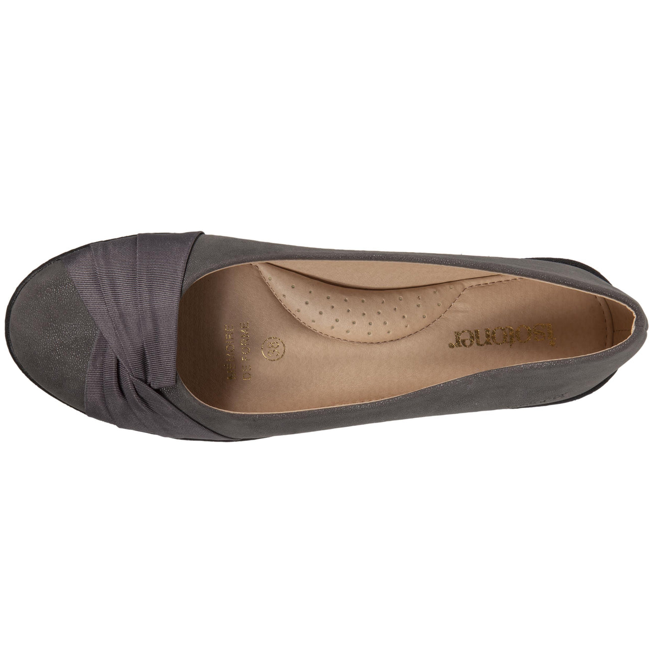 Ballerines Femme effet drapé Gris