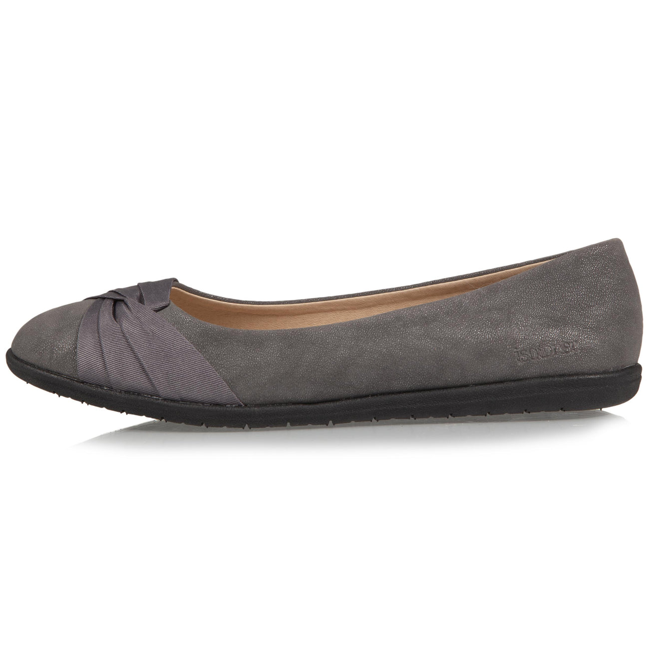 Ballerines Femme effet drapé Gris