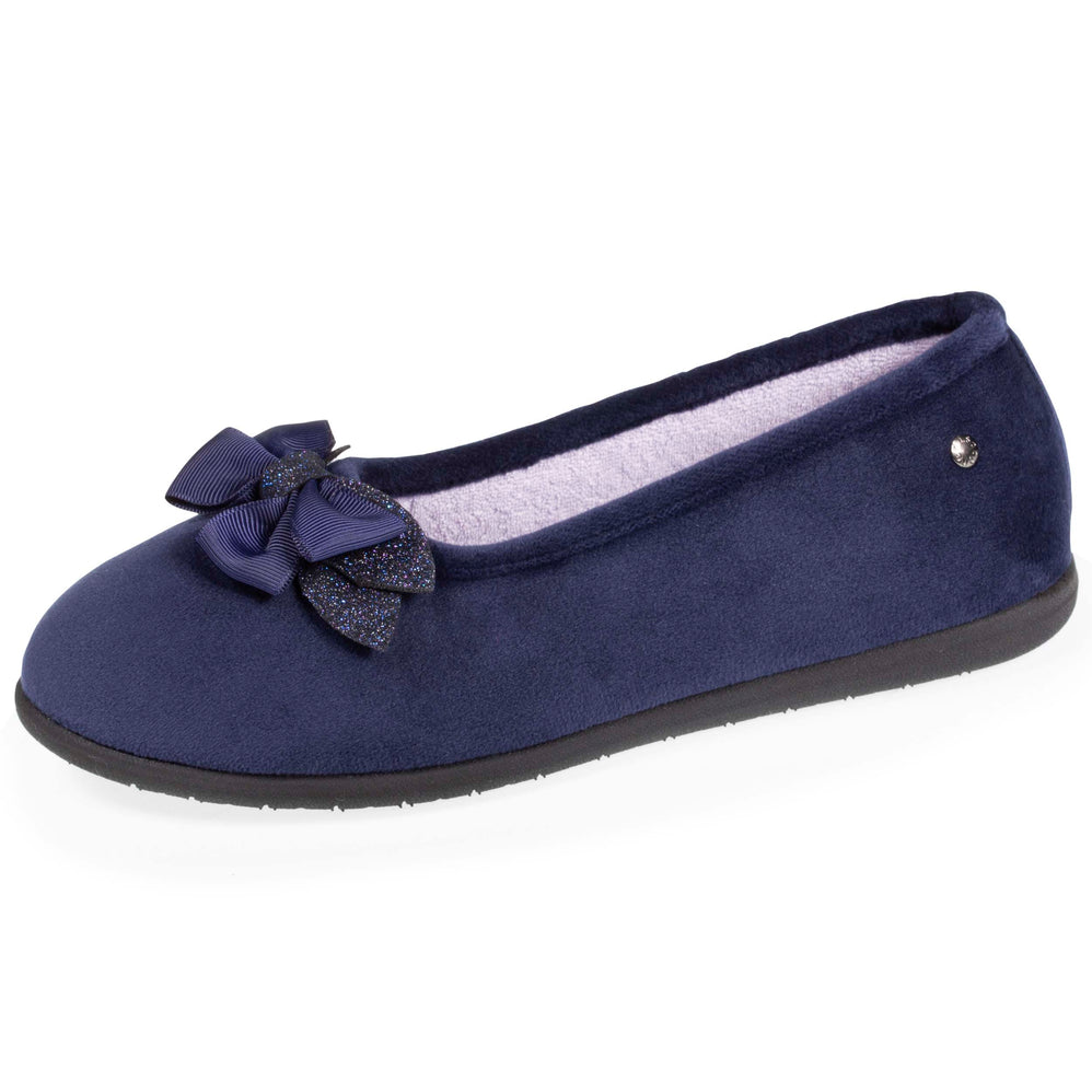 Chaussons ballerines Femme Nœud Marine - Isotoner