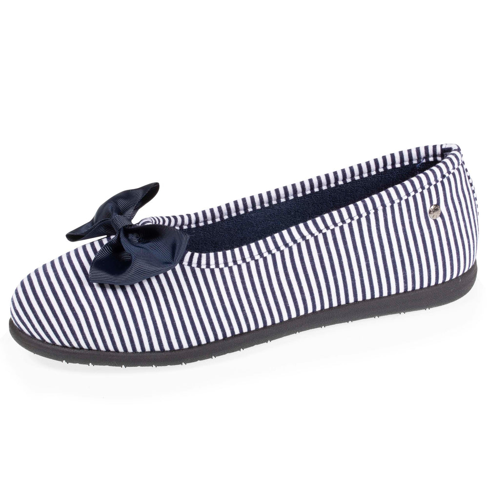 Chaussons ballerines Femme Nœud Marinière - Isotoner