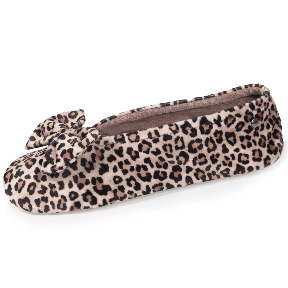 Chaussons ballerines Femme Grand Nœud Panthère - Isotoner