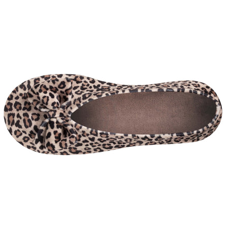 Chaussons ballerines Femme Grand Nœud Panthère - Isotoner