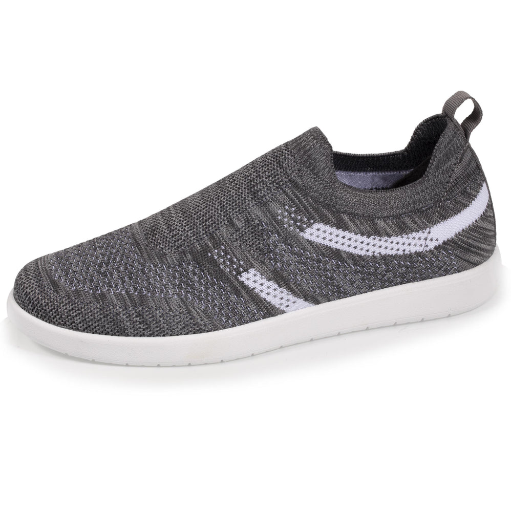 Baskets Confort Femme Slip-on à bandes Gris - Isotoner