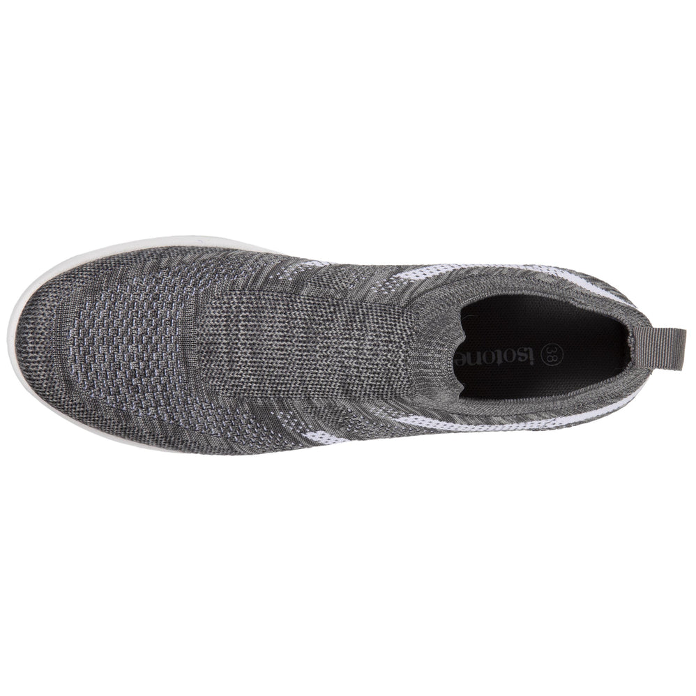 Baskets Confort Femme Slip-on à bandes Gris - Isotoner