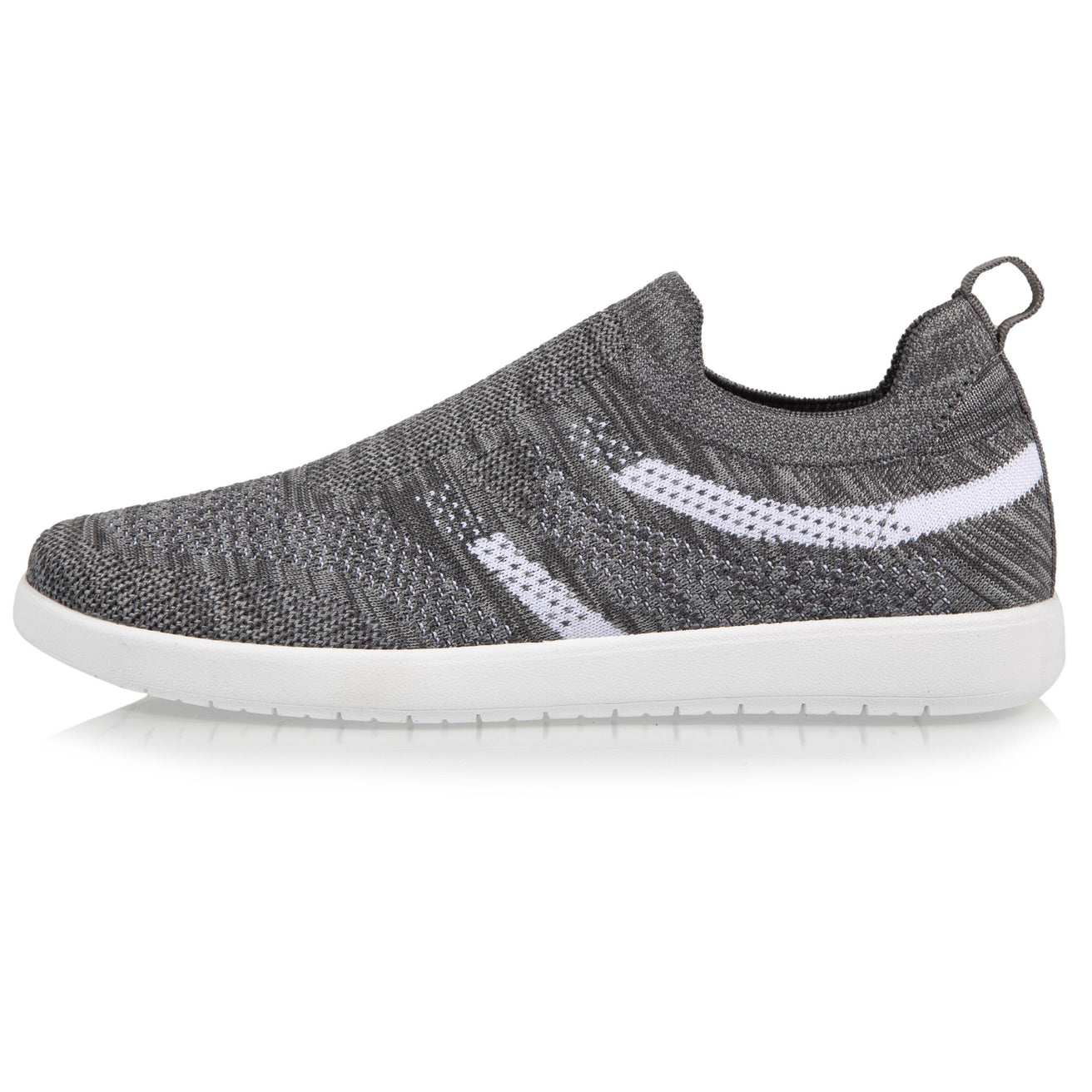 Baskets Confort Femme Slip-on à bandes Gris Isotoner
