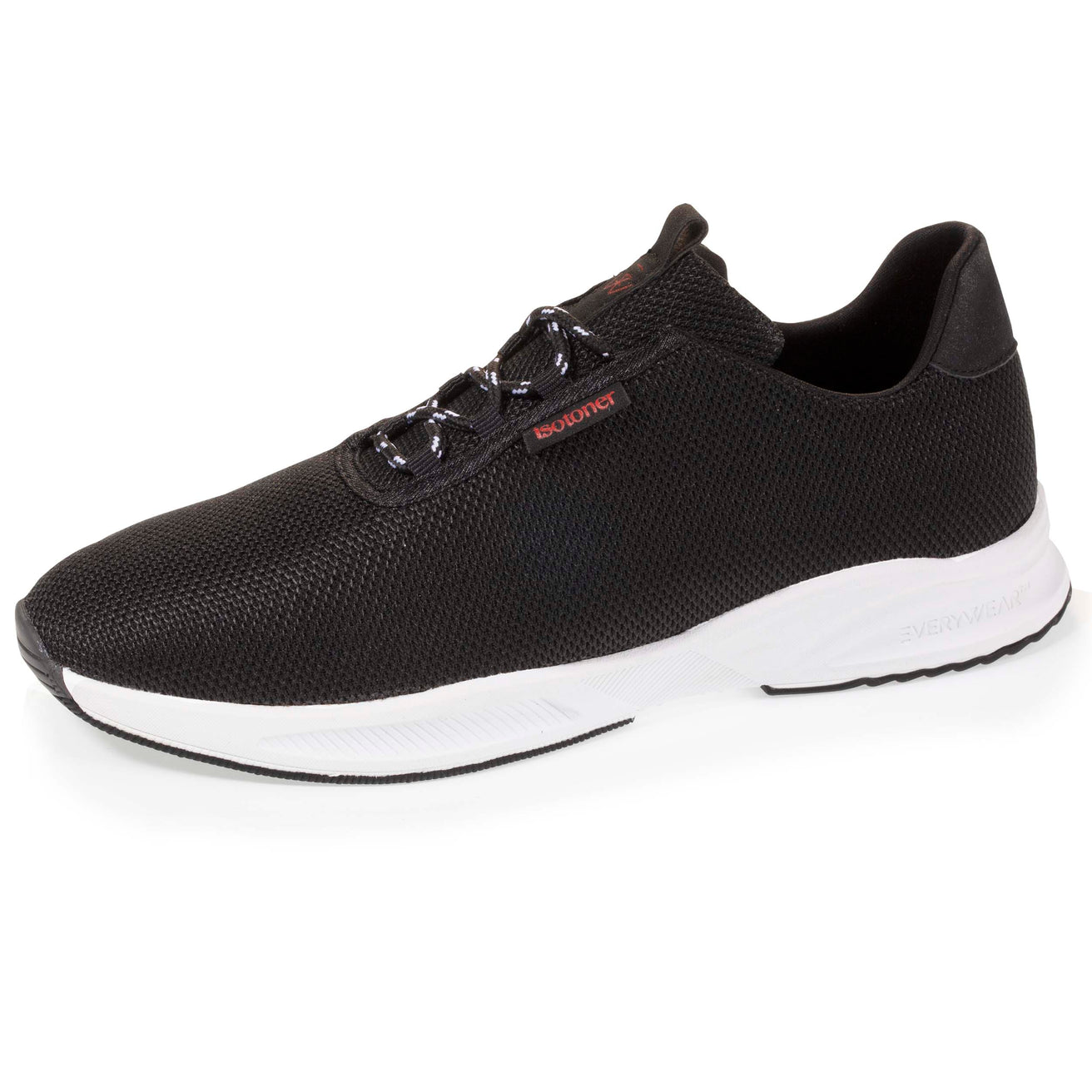 Baskets Confort Homme Slip-on lacets Noir/Blanc Isotoner