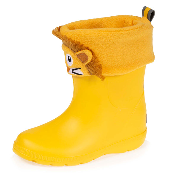 Bottes de pluie Enfant Jaune et chaussette amovible Isotoner