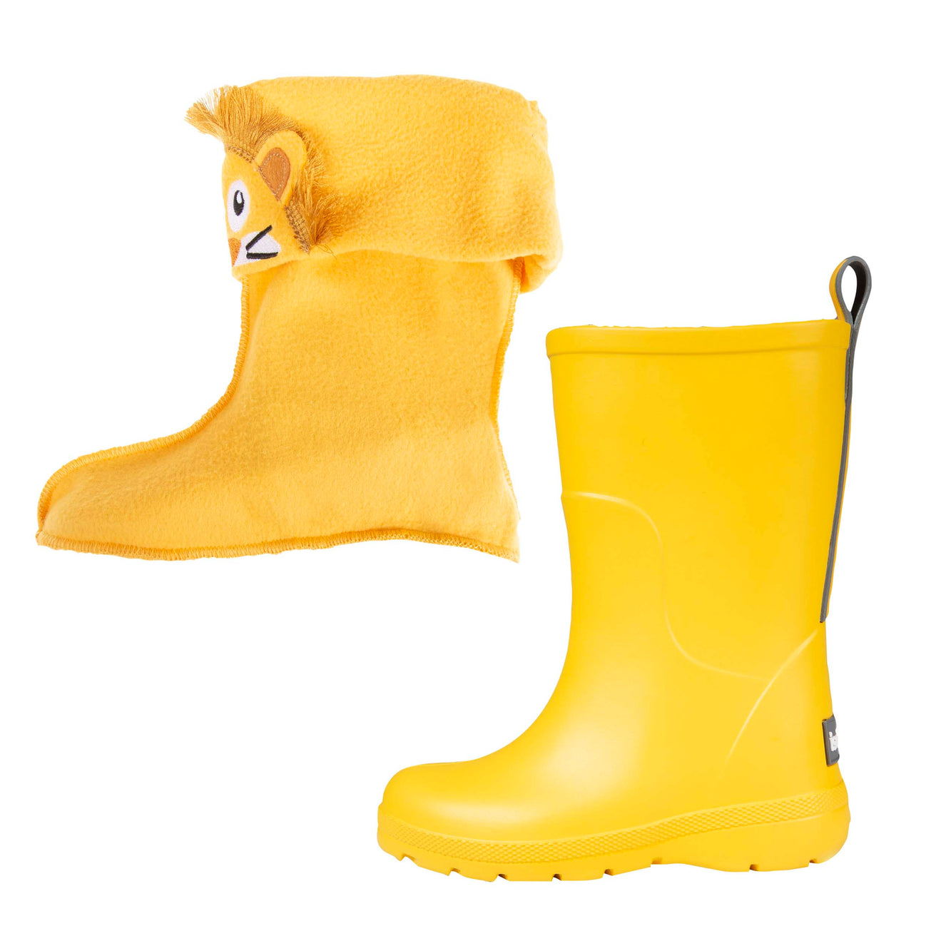 Bottes de pluie Enfant Jaune chaussette amovible Isotoner