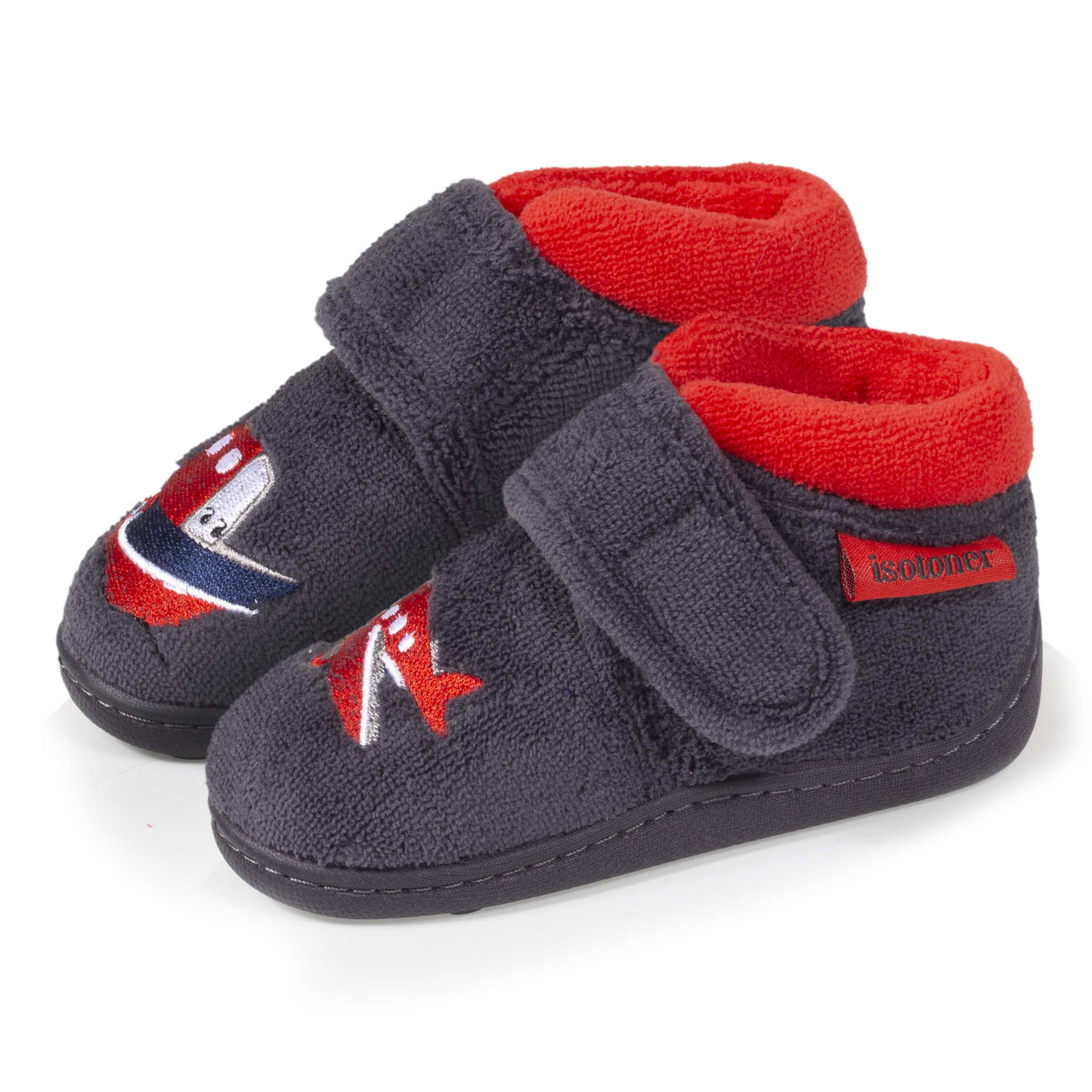 Chaussons bottillons Bébé scratch Gris