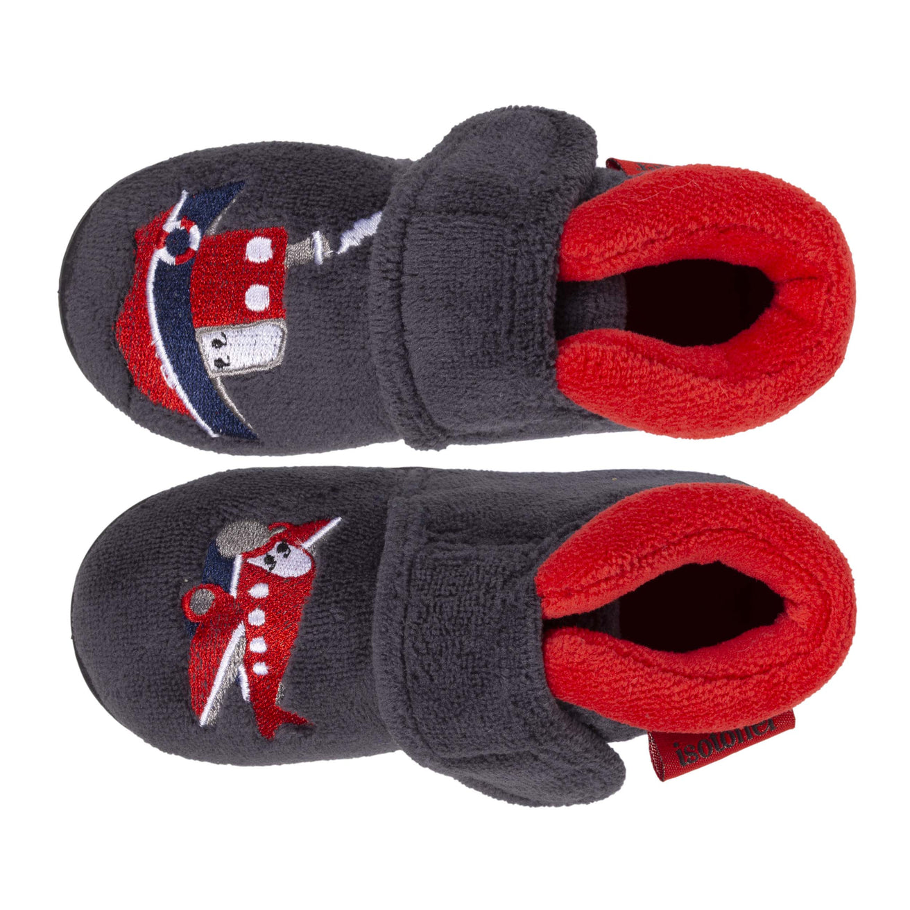 Chaussons bottillons Bébé scratch Gris