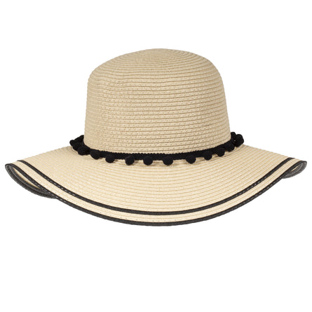 Chapeau capeline pompons Noir - Isotoner