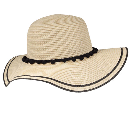 Chapeau capeline pompons Noir - Isotoner
