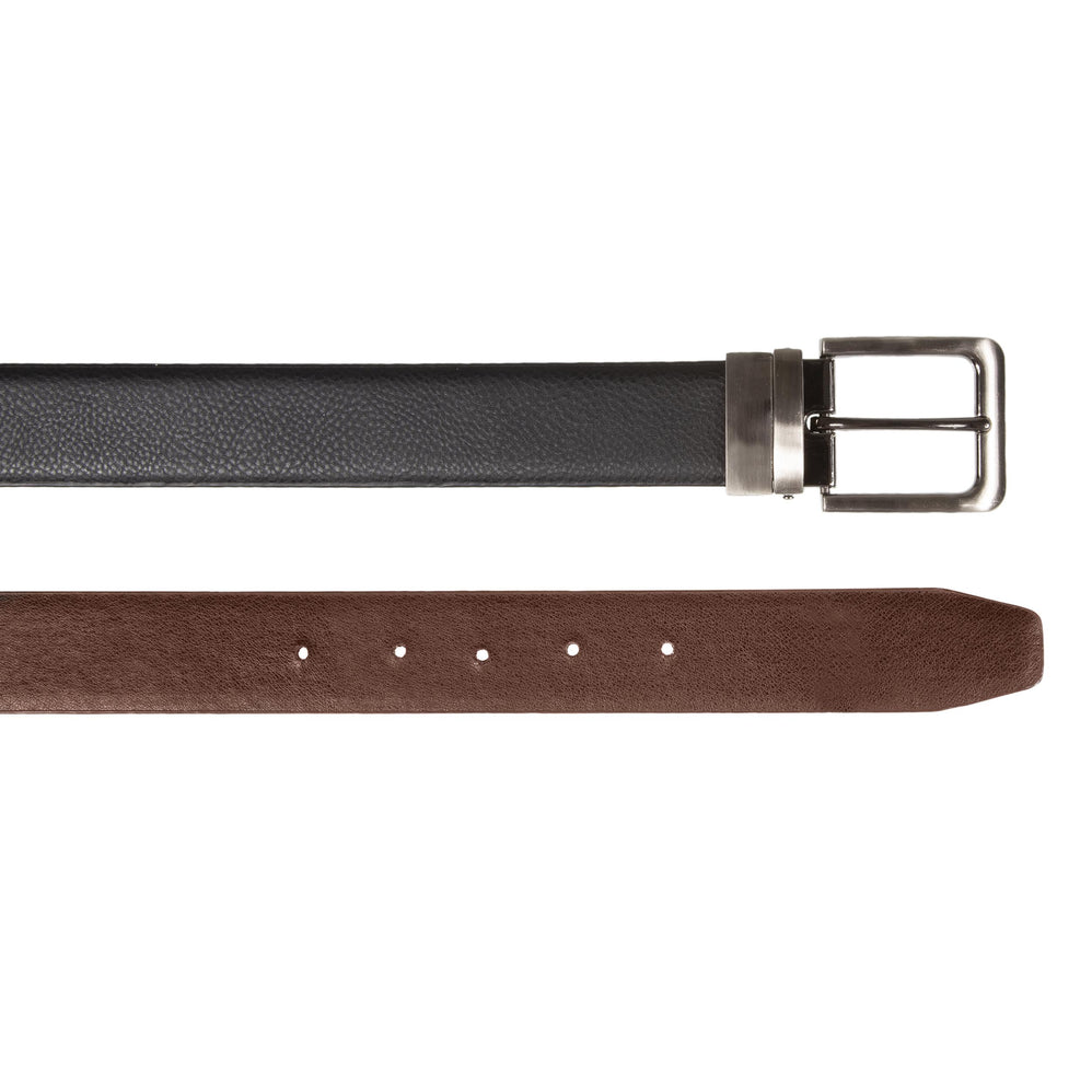 Ceinture Homme 2 en 1 Grainé Noir/Marron - Isotoner