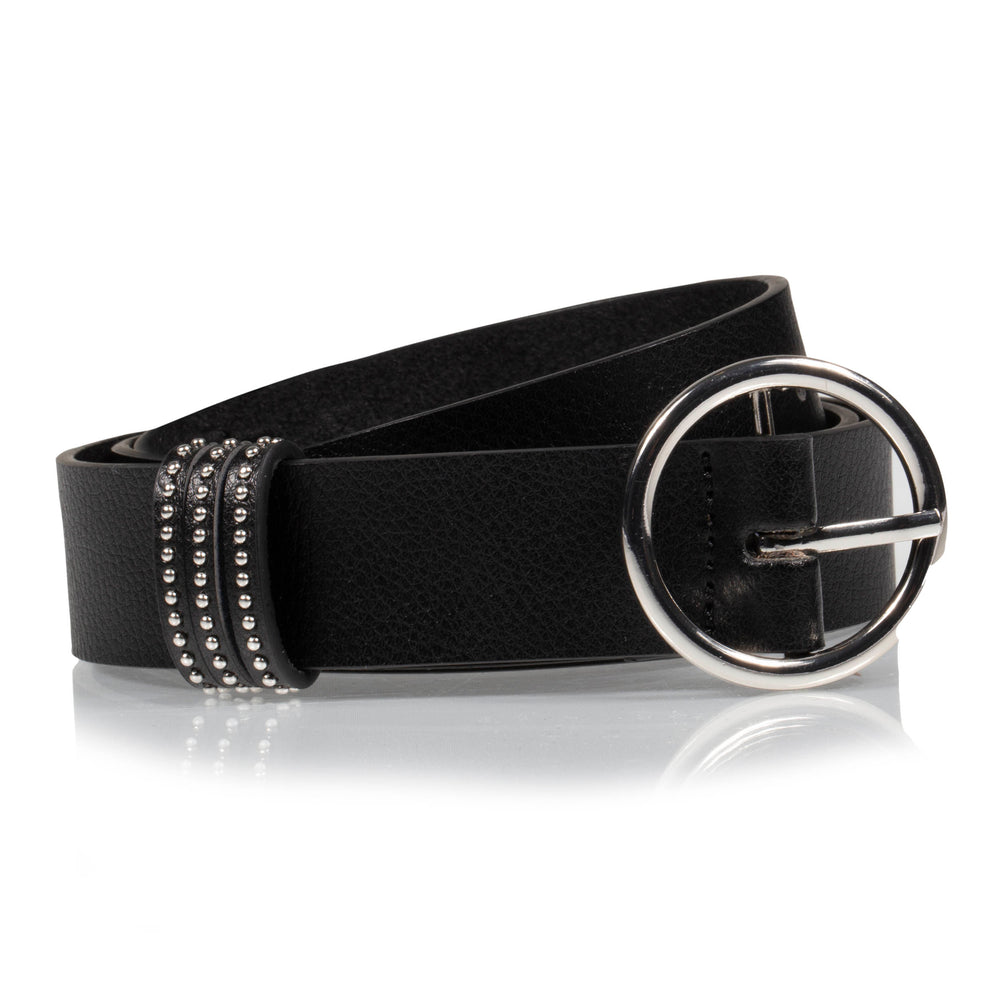 Ceinture Femme ronde grainée Noir - Isotoner