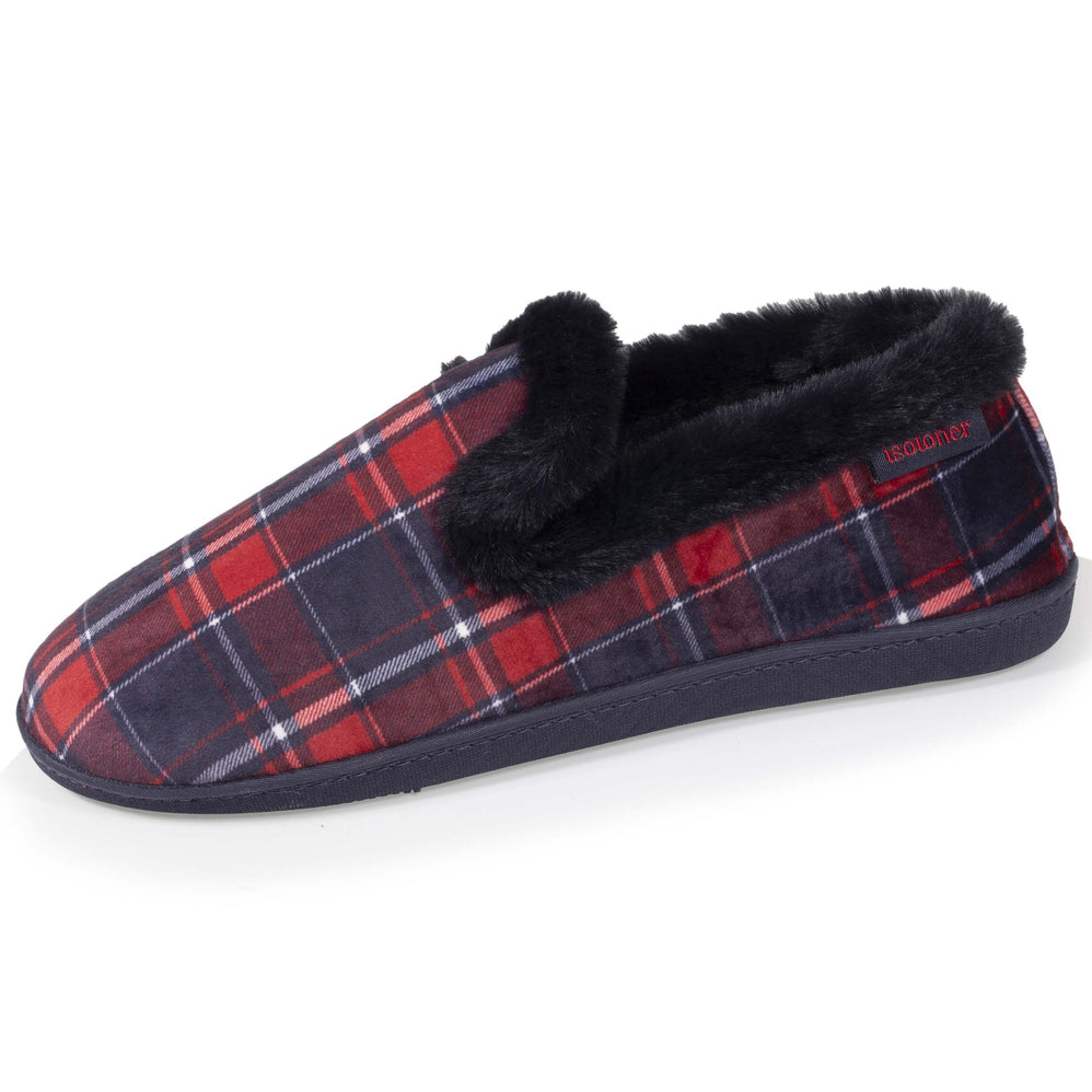 Chaussons charentaises fourrées Femme Tartan - Isotoner