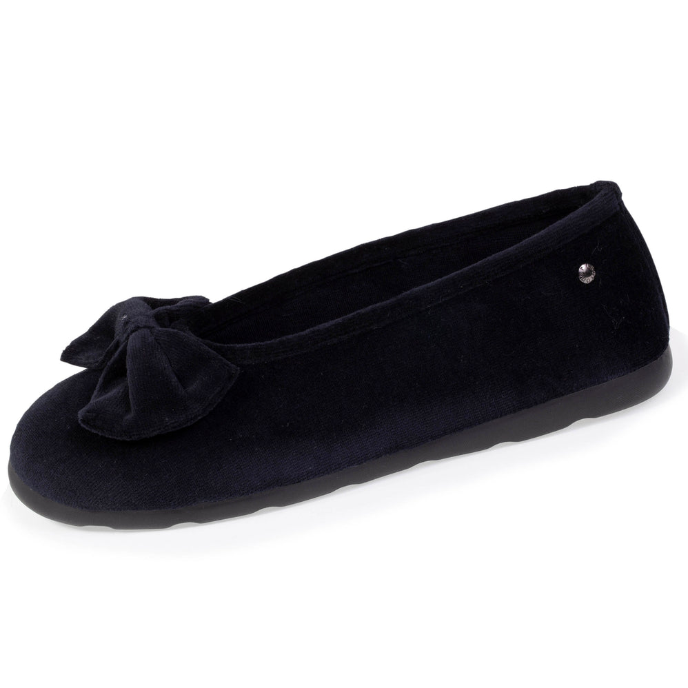 Chaussons ballerines Femme Nœud semelle confort Noir - Isotoner