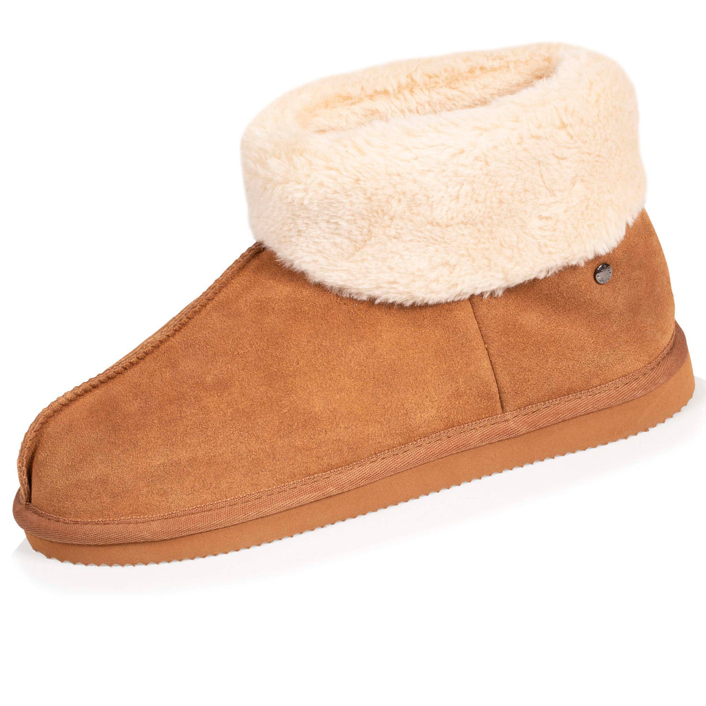 Chaussons bottillons fourrés Femme Camel Isotoner