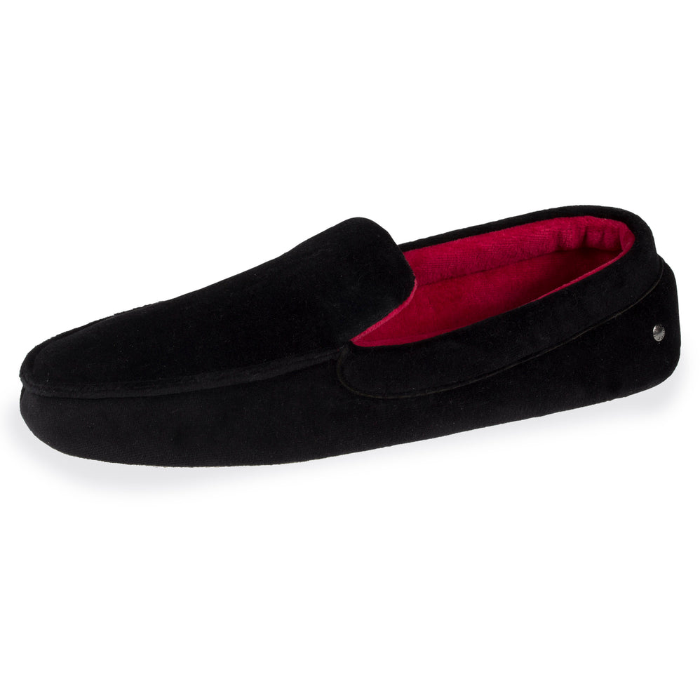Chaussons mocassins Homme brodé Noir - Isotoner