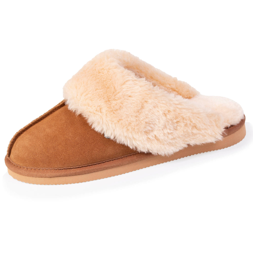 Chaussons mules fourrées Femme Camel - Isotoner