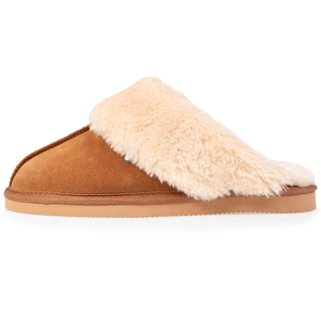 Chaussons mules fourrées Femme Camel