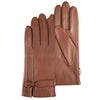 Gants Femme cuir d'agneau nœud Noir cognac - Isotoner