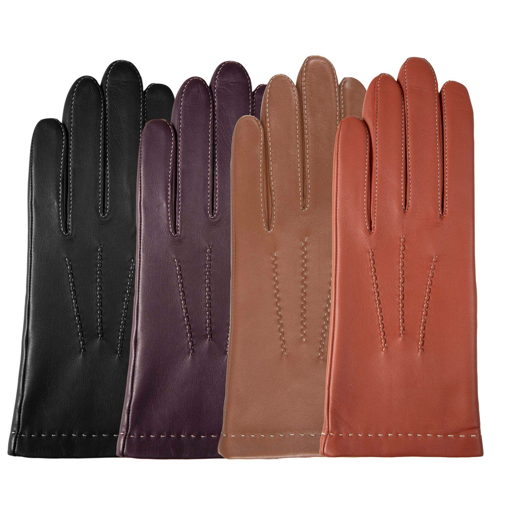 Gants Femme 3 baguettes cuir Cognac - Isotoner