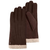 Gants Femme cuir velours fourrés Cognac marron - Isotoner
