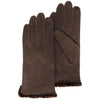 Gants Femme tactiles cuir velours Marine marron - Isotoner