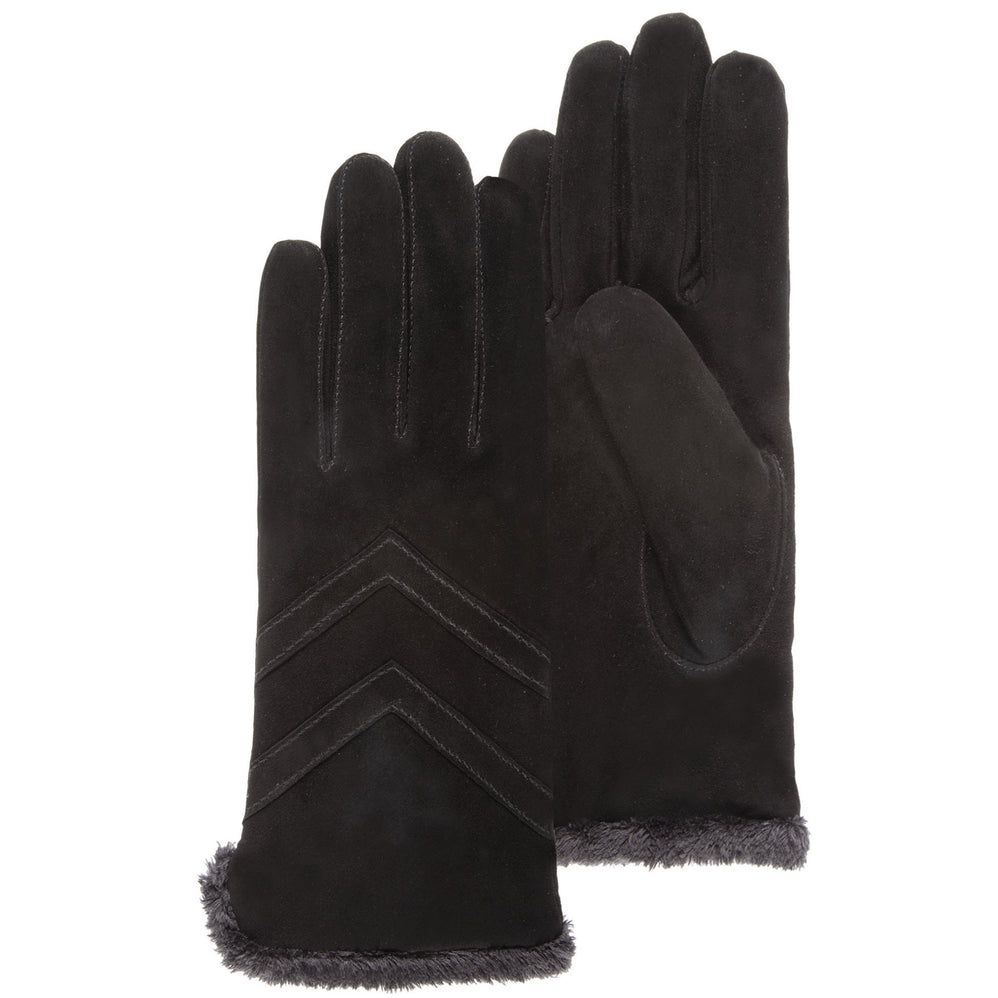 Gants Femme tactiles cuir velours Noir - Isotoner